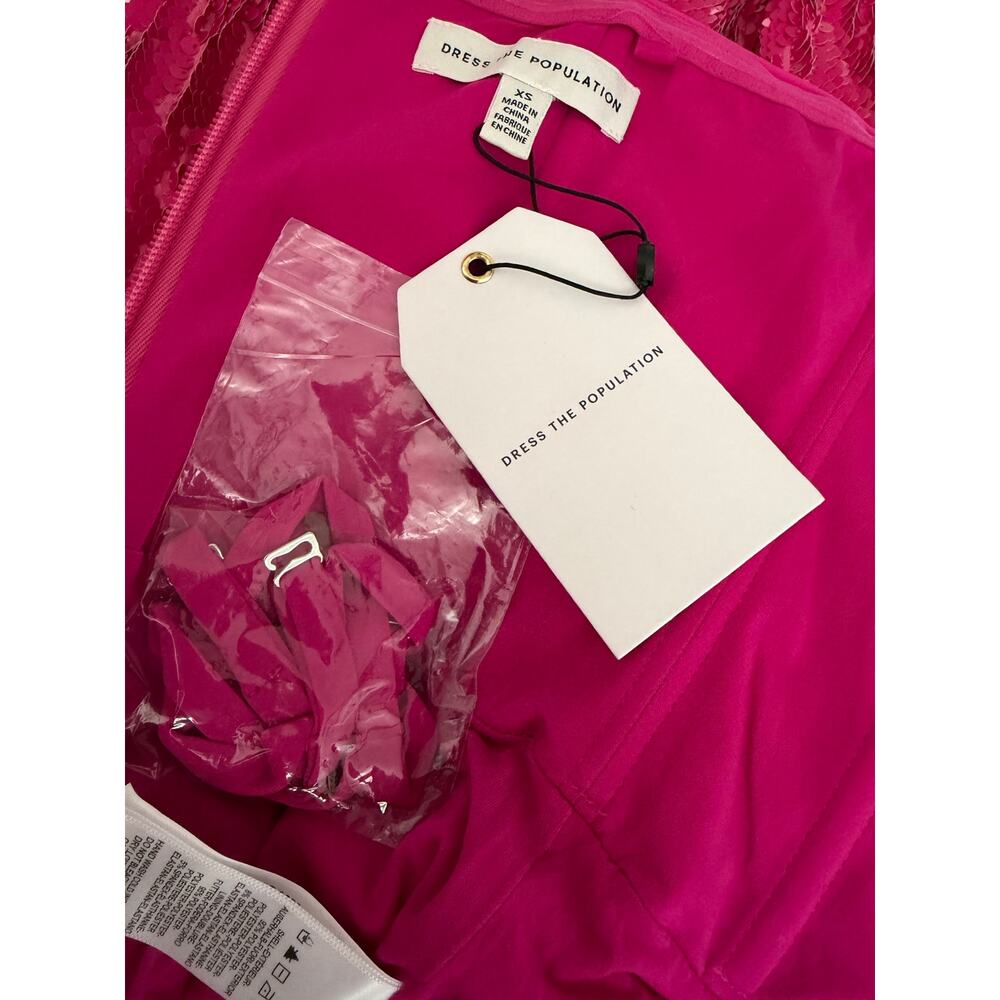 Dress the population hot pink Andy sequin jumpsuit XS - Picture 7 of 8